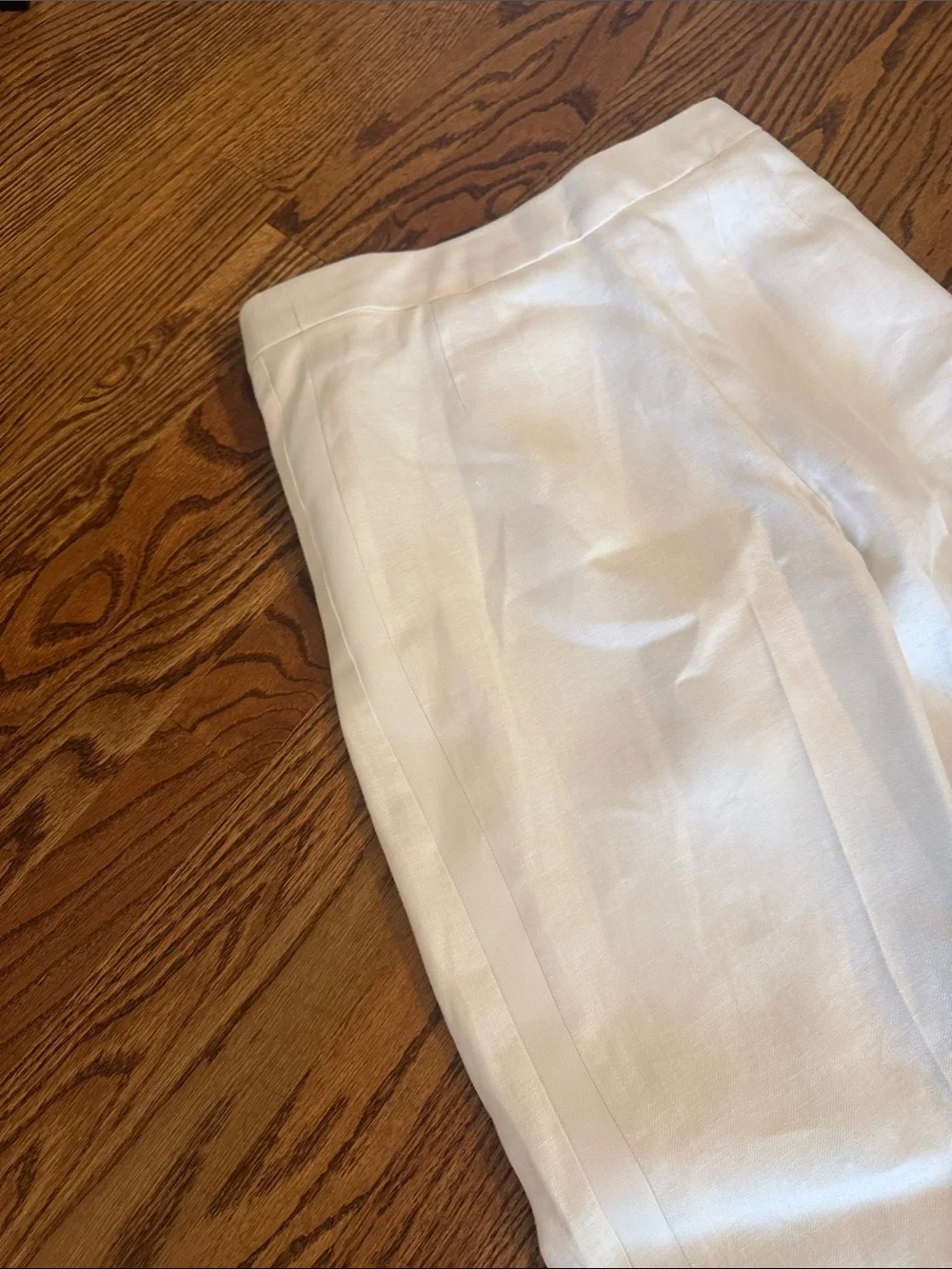 Women's white Tuxedo Wide-Leg Linen Pants